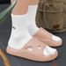 Mechanical Armor Style Hollowed-Out Thick-Tread Slippers - Summer Breathable Casual Flip-Flops - Outdoor Trendy Striped Slippers_vogvips.com