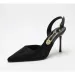 Luxury Rhinestone Sequin Buckle Women S Pumps Elegant Pointed Toe Slingbacks Stiletto High Heels Spring Summer Fashion_vogvips.com
