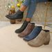 Winter Women's Martin Boots Over Hollow Out Slit Chunky Heel Boots New_vogvips.com
