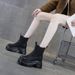 Martin Boots Women's Thick-soled Inner Height Increase Casual British Style One-pedal Versatile Cigarette Boots Women_vogvips.com