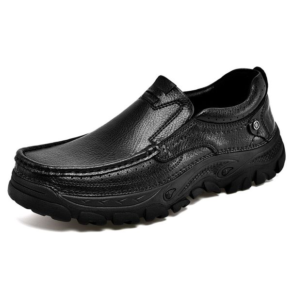 Men's Work Shoes, Summer Breathable Hollow Leather Shoes, Men's Genuine Leather Outdoor Sports Climbing Low-Top Casual S_vogvips.com