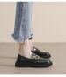 Platform Loafers Women's New Spring Retro British Style Small Leather Shoes Thick Heel Soft Sole Single Shoes Women's Large Size_vogvips.com