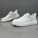 Men's 2025 New Spring Versatile High-End Feeling, One Foot Casual Board , Leather Sports Fashion, White And Trendy_vogvips.com