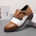 Spring New Plus Size 48 Vintage British Leather Shoes, Personalized Buckle Formal Wear Men's Business Casual Shoes, Monk Shoes_vogvips.com