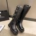 Xinjiang Original Travel Wear High Boots Autumn Women's Long Boots Brown American Wasteland Style Western Cowboy Boots_vogvips.com