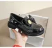 Women S Thick Soled Loafers For Spring And Autumn Retro British Style Small Leather Shoes With Black Bows Soft Sole_vogvips.com