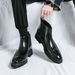 Men's Stylish Chelsea Boots With Distressed Finish - High Top Lace-Up Leather Boots For Autumn & Winter, Breathable & Comfortable, Sizes 38-46_vogvips.com