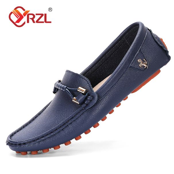 YRZL Loafers Handmade Leather Casual Driving Flats Slip-on Luxury Comfy Moccasins Shoes For Men Plus Size 37-48_vogvips.com