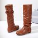 Women's Classic Long Leather Boots - Flat Heel Round Toe Knee High Winter Boots For Ladies (Black, Brown, Gray, Beige)_vogvips.com