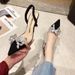 2023 Rhinestone Sandals Wom, Fashionable And Sexy Pointed Toe Sandals, Closed-Toe High Heel Mules With Bowknot For_vogvips.com