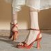 972-0 Square High Heels For Women Waterproof Platform 2023 New Open Toe Korean Style Office Chunky Heel Women's Shoes_vogvips.com