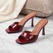 2026 New French-style Elegant Patent Leather Stiletto Sandals For Outdoor Wear, Open-toe High-heeled Mules That Don't_vogvips.com