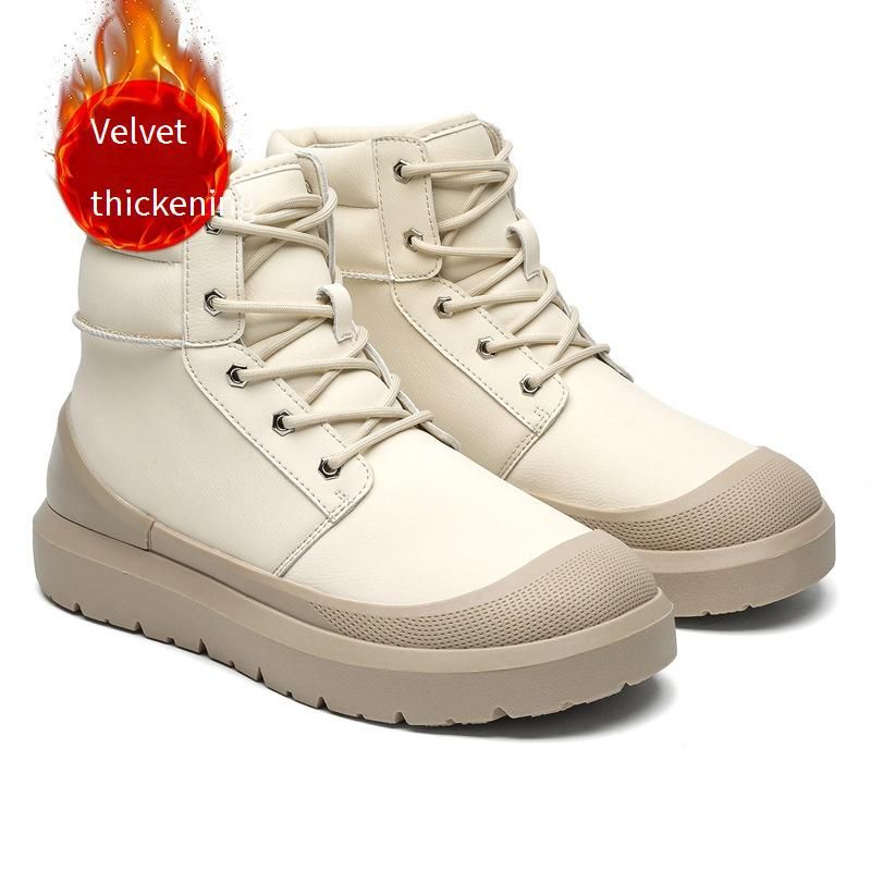Unisex Winter Boots With Faux Fur Lining, Waterproof & Slip-Resistant, Comfortable Thick-Soled Casual Shoes For Men And Women_vogvips.com