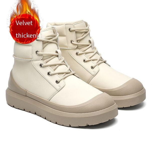 Unisex Winter Boots With Faux Fur Lining, Waterproof & Slip-Resistant, Comfortable Thick-Soled Casual Shoes For Men And Women_vogvips.com