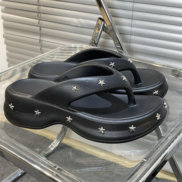5.0 Thick-Sd Height-Increasing Star Pattern Sandals For Women, 2026 Summer New Fashionable Flip-Flops With Platform_vogvips.com
