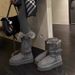 Women's Shoes Gray Snow Boots Women Winter New Thick Sole Heightened Plus Velvet Thickened Long Tube Snow Cotton Shoes_vogvips.com