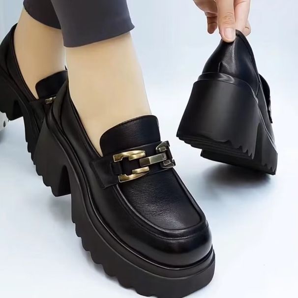 Soft Leather Versatile Loafers 2025 New Model, Thick-soled Height-increasing Slip-on , Autumn British Style Casual_vogvips.com