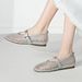 Cameido Silver Round-Toed Casual Shoes For Women's Daily Commuting_vogvips.com