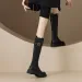 Women Knee Boots Round Toe Thick Sole Simple Style Fashion Shoes Free Shipping_vogvips.com