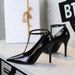 Pana Pattern Pointed High Heels Women's Thin Heels T-shaped Buckle Shallow Mouth Women's Shoes_vogvips.com