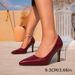 Women's High Heels Wine Red Stiletto Heels Set High Heels Fashion Party Pointed Simple High Heels_vogvips.com