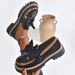 Women's Thick Soled Platform Low Top Single Shoes Plus Size British Style Leather Bow_vogvips.com