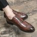 Euro Step 2025 Autumn Brogue British Style Trendy Casual Business Formal Leather Men's Pointed Black Wedding Shoes_vogvips.com