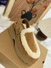 Furry Slippers With Velcro Thick Sole Snow U Boots For Women Chunky Heel Slip-On Lazy Loafers G_vogvips.com