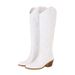 2022 V-Mouth Western Cowboy For Women Heel Pointed Toe Riding Over-the-Knee Long Boots Slimming High Tube_vogvips.com