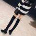 Over-the-Knee Winter Fleece-Lined New Small Size Elastic Slim Internet Celebrity Thick Heel Long High Boots For Women_vogvips.com