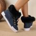 European And American Style Fleece-Lined Warm Snow Boots 2025 Winter New Large Size Thick-Soled Short Lace-Up Furry_vogvips.com