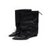 Women's High Heeled Lace Up Ankle Boots Black Wedge Slim Fit Style Short Boots Niche Design_vogvips.com