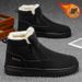 Men's Snow Boots, Winter Leather And Fur Integrated Warm Cotton Shoes, Men's Outdoor Waterproof And Non-Slip Thickened F_vogvips.com