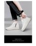 Cowhide Men's Round Head Lace-up Board Shoes Genuine Leather Casual Men's Mid-top Leather Shoes Invisible Inner Height Increase Men's Shoes_vogvips.com