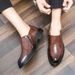 New Fashion Brown Business Casual Loafer Shoes For Men Black Formal Leather Shoes For Daily Office Casual Men's Shoes For One Foot Banquet Dress Weddi_vogvips.com