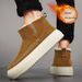 Men's Winter Snow Boots Slip-On Fleece Lined Warm Anti-Slip Casual Shoes With Thick Sole_vogvips.com