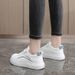 Plover White Women's Thick Soled Versatile Sports Board Shoes, 4.5cm Height Increase, Simple And Comfortable, Paired_vogvips.com