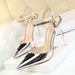 style Minimalist Slim Super High Heels Shallow Mouthed Pointed Patent Leather Sexy Nightclub Slimming One Line_vogvips.com