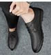 Men's Leather Shoes Lace-up Casual Leather Shoes Dress Men's Shoes Round Head Casual Men's Shoes_vogvips.com
