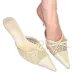 Shoes Closed Toe Womens Fashion Butterfly Knot Dress Slippers Summer Solid Heels Women 250327_vogvips.com