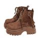 Super Popular Melad Martin For Women 2025 Autumn New Thick-Soled Height-Increasing Versatile Yellow Lace-Up Short Boots_vogvips.com