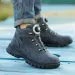Men's Winter Fur Lined Hiking Waterproof Non Slip Rotary Buckle Snow Boots For Cold Weather Outdoor Daily Wear_vogvips.com