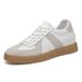 Retro Leather Color Matching Platorm Casual Sports Board Shoes Dexun Xiaobai Breathable Black And White Men's Shoes_vogvips.com