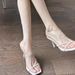 High-End Nude High Heels Stiletto Cross Strap Women's Shoes 2024 Summer New Clip-Toe One-Strap Transparent Sandals_vogvips.com