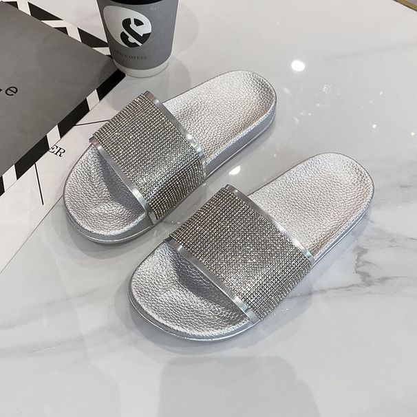 Fashion Slippers For Women, European And American Hot-Selling New Style, Rhinestone Colorful Women's Slippers, Thick Sole, Comfortable, Versatile Beach Sandals For Outdoor Wear_vogvips.com