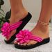 2025 New European And American Fashion Flower Clip-Toe Flip-Flops For Women, Outdoor Beach Flat Sandals_vogvips.com