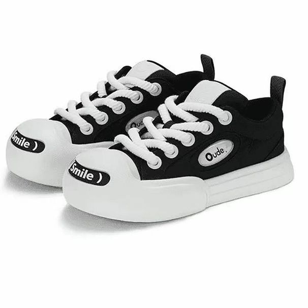 Stable Oud Ugly Cute Big Smlie Open Smile Canvas Shoes Summer Height Increasing Thick Sole Round Toe Couple Style_vogvips.com