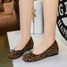 836-11 European And American Style Leopard Print Bow-decorated Round-toe Shallow Patent Leather Slip-on Shoes With_vogvips.com