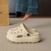 New Sandals For Women Thick Soled Baotou All Match Hole Shoes Comfortable Soft Soled Casual Half Slippers CH1601_vogvips.com