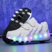 Childrens Dual Wheel Luminous Sports Shoes Heel LED Light Roller Skating Childrens Boys And Girls USB Charging 240914_vogvips.com